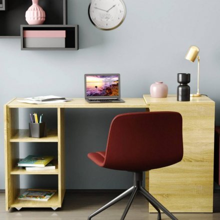 Стіл-тумба трансформер Смарт 1/2 Ferrum-decor 750x1450x600 ДСП Дуб Сонома 16 мм (FRD-105077)