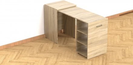 Стіл-тумба трансформер Смарт 1/2 Ferrum-decor 750x1450x600 ДСП Дуб Сонома 16 мм (FRD-105077)
