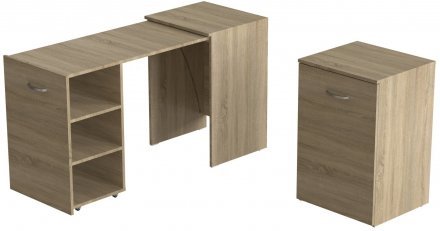 Стіл-тумба трансформер Смарт 1/2 Ferrum-decor 750x1450x600 ДСП Дуб Сонома 16 мм (FRD-105077)