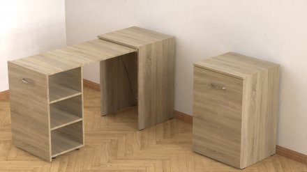 Стіл-тумба трансформер Смарт 1/2 Ferrum-decor 750x1450x600 ДСП Дуб Сонома 16 мм (FRD-105077)