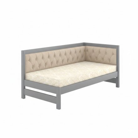 Односпальне дерев'яне ліжко Mebigrand Ліза М3 (права спинка) Світло-сірий (RAL-7040)/Аляска 23 (Бежевий) 80x160 см MBG-25474 Односпальне дерев'яне ліжко Mebigrand Ліза М3 (права спинка) Світло-сірий (RAL-7040)/Аляска 23 (Бежевий) 80x160 см MBG-25474