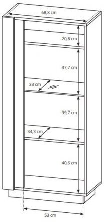Вітрина низька Perfect Home Арко / Arco 1-дверна 1D1W/72 Дуб артизан/графіт (PFH-091060) Вітрина низька Perfect Home Арко / Arco 1-дверна 1D1W/72 Дуб артизан/графіт (PFH-091060)