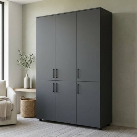 Шафа для одягу Doros Торн Антрацит 3 ДСП (штанга) 135х51.6х200 (DRS-012083) Шафа для одягу Doros Торн Антрацит 3 ДСП (штанга) 135х51.6х200 (DRS-012083)