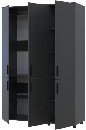Шафа для одягу Doros Торн Антрацит 3 ДСП (штанга) 135х51.6х200 (DRS-012083) Шафа для одягу Doros Торн Антрацит 3 ДСП (штанга) 135х51.6х200 (DRS-012083)