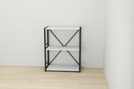 Етажерка 3/60 Ferrum-decor Серії Конект 75x60x28 чорний ДСП Біле 16мм (FRD-104254) Етажерка 3/60 Ferrum-decor Серії Конект 75x60x28 чорний ДСП Біле 16мм (FRD-104254)