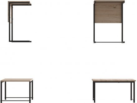 Стіл журнальний приставний Террі Комбо Ferrum-decor 345x662x440 Чорний метал ДСП Сан-Марино 16 мм (FRD-105137)