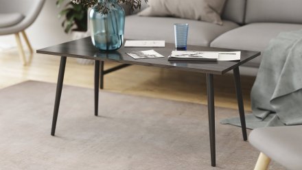 Стіл журнальний Монтана Ferrum-decor 45x100x50 Чорний метал ДСП (FRD-106751)