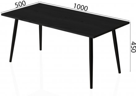 Стіл журнальний Монтана Ferrum-decor 45x100x50 Чорний метал ДСП (FRD-106751)