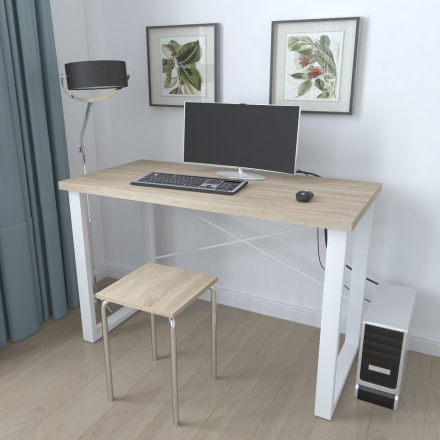 Письмовий стіл Ferrum-decor Драйв 750x1200x700 Білий метал ДСП Дуб Сонома 32 мм (FRD-103397) Письмовий стіл Ferrum-decor Драйв 750x1200x700 Білий метал ДСП Дуб Сонома 32 мм (FRD-103397)