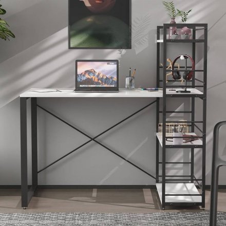Письмовий стіл Ferrum-decor Серії Конект з етажеркою 75x120x600 чорний ДСП Біле 16мм (FRD-104219)