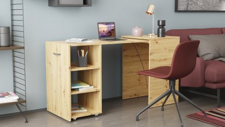 Стіл-тумба трансформер Смарт 1/2 Ferrum-decor 750x1450x600 ДСП Дуб Артизан 16 мм (FRD-105079)