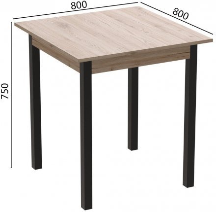 Стіл кухонний Ferrum-decor Дієго 75x80x80 Чорний ДСП Сан-Марино 16мм (FRD-105655) Стіл кухонний Ferrum-decor Дієго 75x80x80 Чорний ДСП Сан-Марино 16мм (FRD-105655)