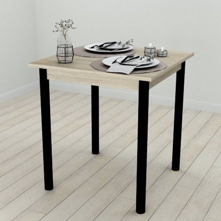 Кухонний стіл Ferrum-decor Агата 75x70x70 Чорний ДСП Сонома 16мм (FRD-106246)