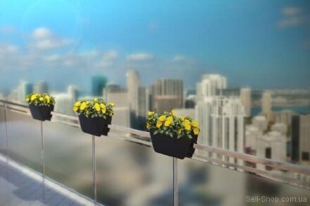 Кашпо на перила Balconia 30 см білий 41113800 Кашпо на перила Balconia 30 см білий 41113800