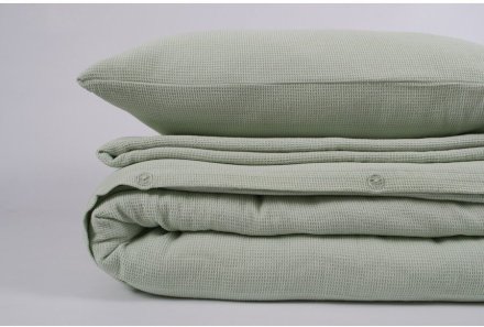 Постільна білизна вафельна Waffle 200х220 см sage бірюзовий Постільна білизна вафельна Waffle 200х220 см sage бірюзовий