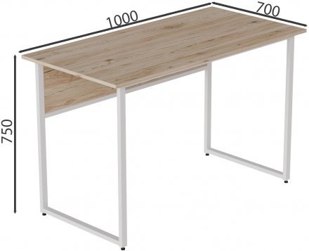 Комп'ютерний стіл Ferrum-decor Коді 75x100x70 білий ДСП Дуб Сан-Марино 32мм (FRD-101219)