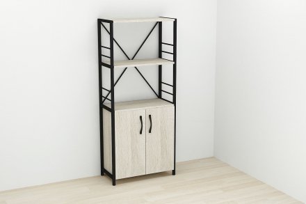 Етажерка 3/60 Ferrum-decor Серії Конект із тумбою 144x60x28 Чорний ДСП Сонома (FRD-104445) Етажерка 3/60 Ferrum-decor Серії Конект із тумбою 144x60x28 Чорний ДСП Сонома (FRD-104445)