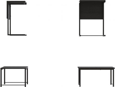 Стіл журнальний приставний Террі Комбо Ferrum-decor 345x662x440 Чорний метал ДСП Сосна Кембра 16 мм (FRD-105138)