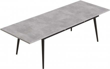 Стіл трансформер журнальний Dandi Small Ferrum-decor 45x120 160)x60 Чорний метал ДСП Бетон 16 мм (FRD-106785)
