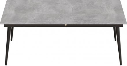 Стіл трансформер журнальний Dandi Small Ferrum-decor 45x120 160)x60 Чорний метал ДСП Бетон 16 мм (FRD-106785)