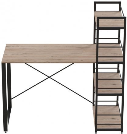 Письмовий стіл Ferrum-decor Серії Конект з етажеркою 75x120x60 чорний ДСП Дуб Сан-Марино 16мм (FRD-104220) Письмовий стіл Ferrum-decor Серії Конект з етажеркою 75x120x60 чорний ДСП Дуб Сан-Марино 16мм (FRD-104220)
