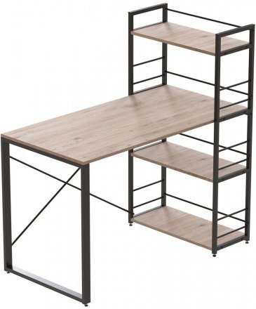 Письмовий стіл Ferrum-decor Серії Конект з етажеркою 75x120x60 чорний ДСП Дуб Сан-Марино 16мм (FRD-104220) Письмовий стіл Ferrum-decor Серії Конект з етажеркою 75x120x60 чорний ДСП Дуб Сан-Марино 16мм (FRD-104220)