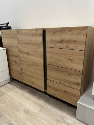 Комод Perfect Home Арко / Arco 2-дверний з 4 шухлядами 2D4S/138 Дуб артизан/графіт (PFH-091063)