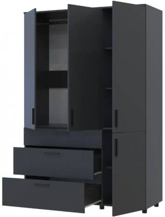 Шафа для одягу Doros Торн Антрацит 3 ДСП/3Ш (штанга) 135х51.6х200 (DRS-012085) Шафа для одягу Doros Торн Антрацит 3 ДСП/3Ш (штанга) 135х51.6х200 (DRS-012085)