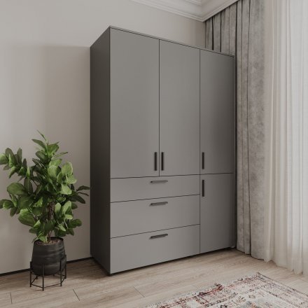 Шафа для одягу Doros Торн Антрацит 3 ДСП/3Ш (штанга) 135х51.6х200 (DRS-012085) Шафа для одягу Doros Торн Антрацит 3 ДСП/3Ш (штанга) 135х51.6х200 (DRS-012085)