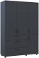 Шафа для одягу Doros Торн Антрацит 3 ДСП/3Ш (штанга) 135х51.6х200 (DRS-012085)