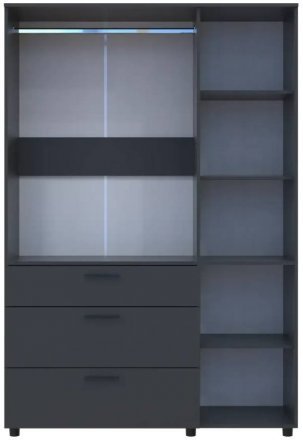 Шафа для одягу Doros Торн Антрацит 3 ДСП/3Ш (штанга) 135х51.6х200 (DRS-012085) Шафа для одягу Doros Торн Антрацит 3 ДСП/3Ш (штанга) 135х51.6х200 (DRS-012085)