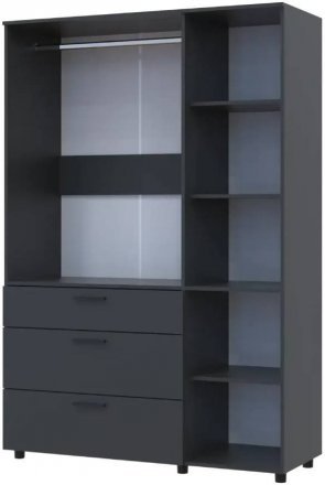 Шафа для одягу Doros Торн Антрацит 3 ДСП/3Ш (штанга) 135х51.6х200 (DRS-012085) Шафа для одягу Doros Торн Антрацит 3 ДСП/3Ш (штанга) 135х51.6х200 (DRS-012085)