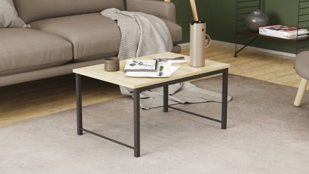 Стіл журнальний приставний Террі Комбо Ferrum-decor 345x662x440 Чорний метал ДСП Дуб Сонома 16 мм (FRD-105139)