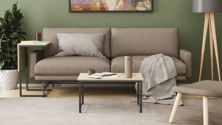 Стіл журнальний приставний Террі Комбо Ferrum-decor 345x662x440 Чорний метал ДСП Дуб Сонома 16 мм (FRD-105139)