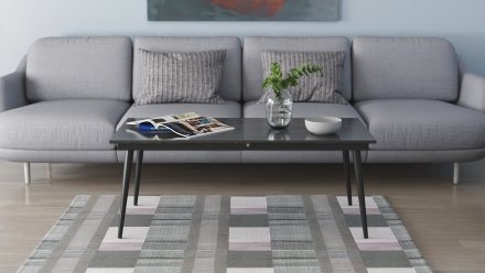 Стіл трансформер журнальний Dandi Small Ferrum-decor 45x120 160)x60 Чорний метал ДСП Сосна Кембра 16 мм (FRD-106786)