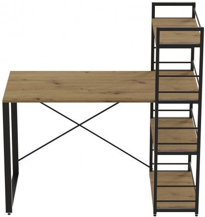 Письмовий стіл Ferrum-decor Серії Конект з етажеркою 75x120x60 чорний ДСП Дуб Артизан 16мм (FRD-104221) Письмовий стіл Ferrum-decor Серії Конект з етажеркою 75x120x60 чорний ДСП Дуб Артизан 16мм (FRD-104221)