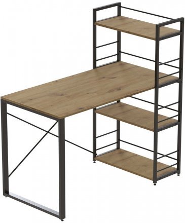 Письмовий стіл Ferrum-decor Серії Конект з етажеркою 75x120x60 чорний ДСП Дуб Артизан 16мм (FRD-104221) Письмовий стіл Ferrum-decor Серії Конект з етажеркою 75x120x60 чорний ДСП Дуб Артизан 16мм (FRD-104221)