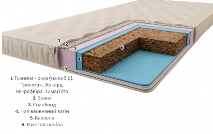 Безпружинний матрац-футон Тропік 110х200х10 см