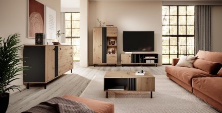 Стіл журнальний Perfect Home Мадіс / Madis 100 Дуб артизан/антрацит (PFH-091071)
