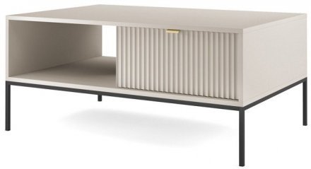 Стіл журнальний Perfect Home Нова / Nova з 2 шухлядами та чорними ніжками L104 Кашемір (PFH-091253)