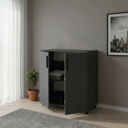 Комод Doros Торн Антрацит 2 ДСП 90х51.6х80 (DRS-012086) Комод Doros Торн Антрацит 2 ДСП 90х51.6х80 (DRS-012086)
