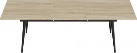 Стіл трансформер журнальний Dandi Small Ferrum-decor 45x120 160)x60 Чорний метал ДСП Дуб Сонома 16 мм (FRD-106788)