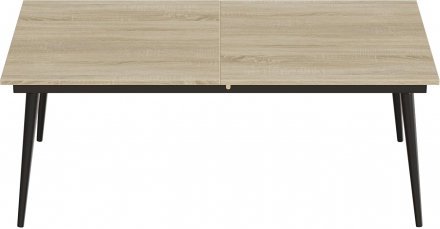 Стіл трансформер журнальний Dandi Small Ferrum-decor 45x120 160)x60 Чорний метал ДСП Дуб Сонома 16 мм (FRD-106788)
