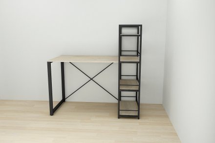 Письмовий стіл Ferrum-decor Серії Конект з етажеркою 75x120x600 чорний ДСП Дуб Сонома 16мм (FRD-104222) Письмовий стіл Ferrum-decor Серії Конект з етажеркою 75x120x600 чорний ДСП Дуб Сонома 16мм (FRD-104222)