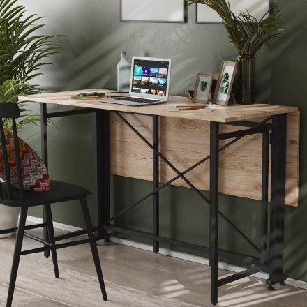 Стіл-книжка трансформер Оріон 3 Ferrum-decor 750x1150x880 Чорний метал ДСП Дуб Сан-Марино 16 мм (FRD-105082)