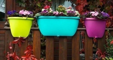 Кашпо на перила Balconia 60 см білий 41113810