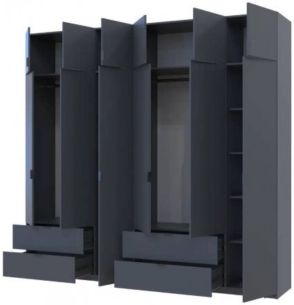 Шафа для одягу Doros Лукас Графіт 3+3 ДСП 255х50х240 DRS-011694 (42005113) Шафа для одягу Doros Лукас Графіт 3+3 ДСП 255х50х240 DRS-011694 (42005113)