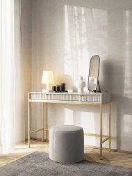 Стіл туалетний Perfect Home Нова / Nova з 2 шухлядами та золотими ніжками T104 Кашемір (PFH-091271) Стіл туалетний Perfect Home Нова / Nova з 2 шухлядами та золотими ніжками T104 Кашемір (PFH-091271)