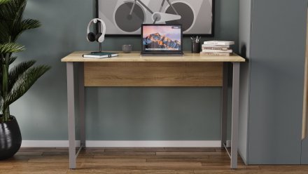 Письмовий стіл Ferrum-decor Курт 75x140x60 сірий ДСП Дуб Сонома 16мм (FRD-101848) Письмовий стіл Ferrum-decor Курт 75x140x60 сірий ДСП Дуб Сонома 16мм (FRD-101848)