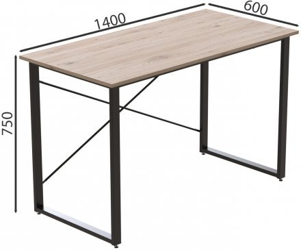Комп'ютерний стіл Ferrum-decor Дейв 75x140x60 чорний ДСП Дуб Сан-Марино 32мм (FRD-101991)